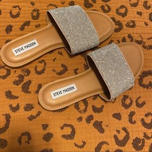 Steve Madden womens sandals with rhinestones, Size 10
